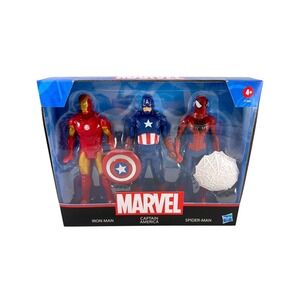 Hasbro Marvel 3-Pack Iron Man, Spider-Man, Captain America 6 inch‎ Figures Toy